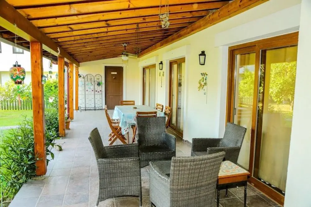 Shaded terrace